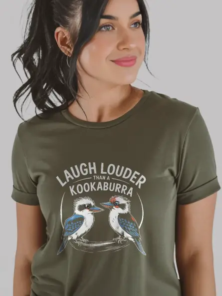 Kookaburra Graphic T-Shirt for Bird Lovers – Laugh Louder Cartoon Wildlife Tee - Image 9