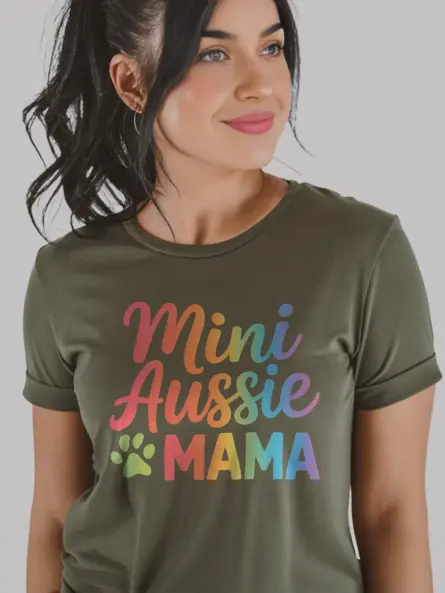 Mini Aussie Mom Shirt – Bold Rainbow Dog Mama Tee - Image 8