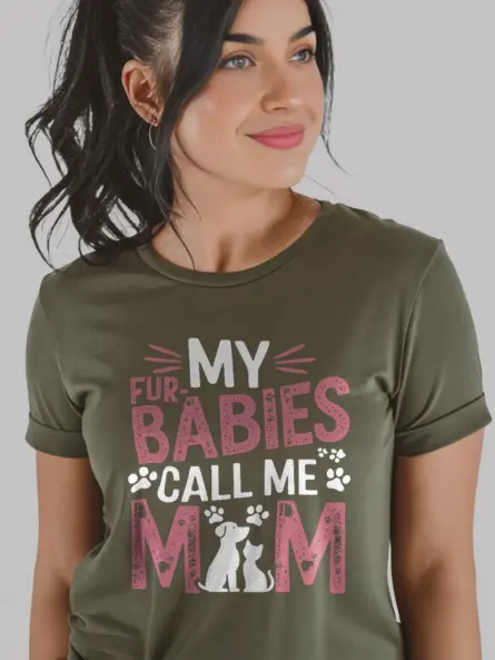 Adorable Pet Mom T Shirt – My Fur Babies Call Me Mom Tee - Image 9