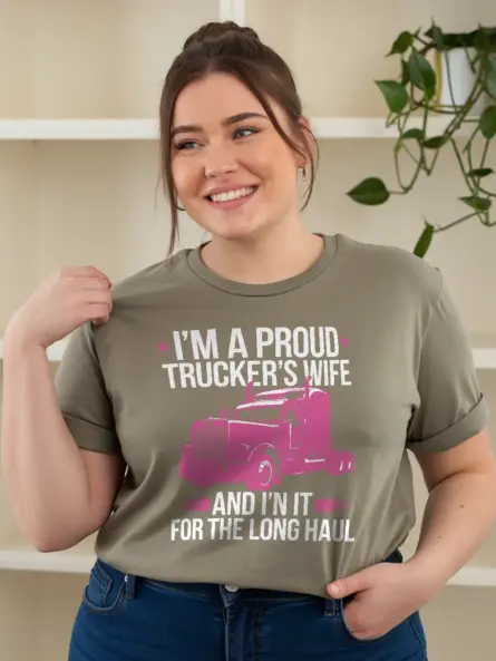 Bold Trucker Wife T-Shirt for Strong, Supportive Spouses - Image 6