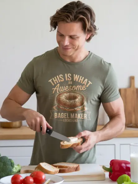 Bold Vintage Bagel Maker T-Shirt for Bakers - Image 6