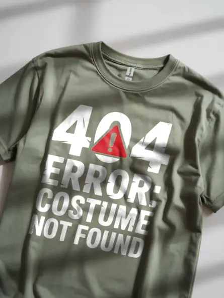 military green 404 Error Costume Not Found T-Shirt