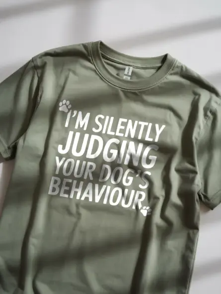 Witty Sarcastic Dog T-Shirt – Silently Judging Design for UK Dog Lovers - Image 8