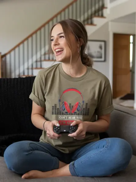 Can’t Hear You I’m Gaming T-Shirt - Image 3