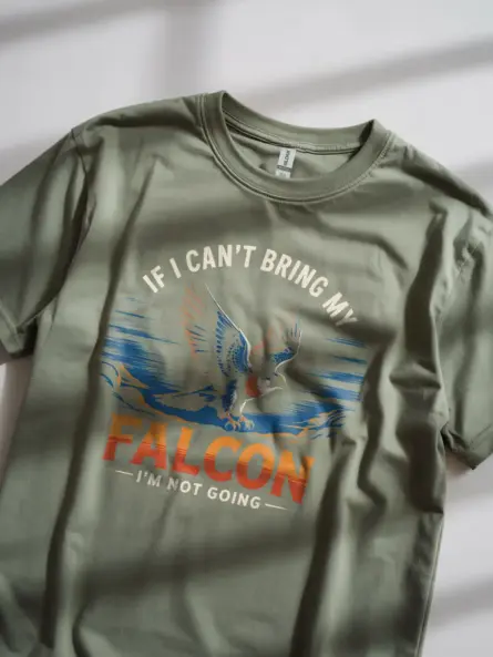 Falconer T Shirt for Sale – “If I Can’t Bring My Falcon” Graphic Tee - Image 5