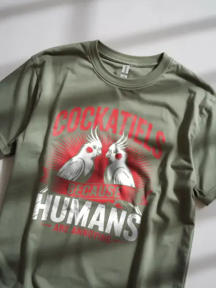 Funny Cockatiel T-Shirt – Sarcastic Bird Tee for Introverts & Parrot Lovers - Image 8
