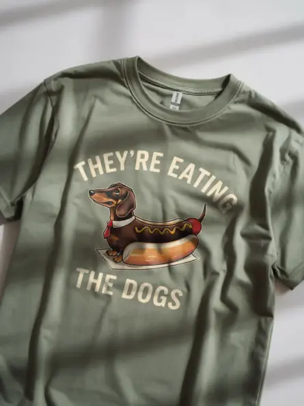 Funny Dachshund Parody T-Shirt – Political Satire Hotdog Design - Image 6