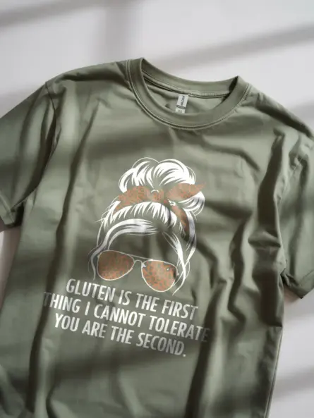 Funny Gluten Shirt – Bold Sarcastic Tee with Leopard Print Style - Image 5