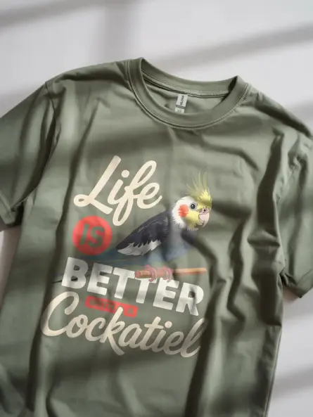 Life Is Better With a Cockatiel T-Shirt – Cute Graphic Tee for Bird Lovers - Image 11