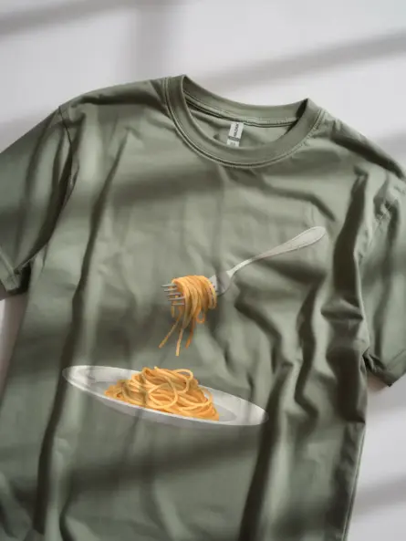 Pasta Lover T-Shirt with Spaghetti Art - Image 5