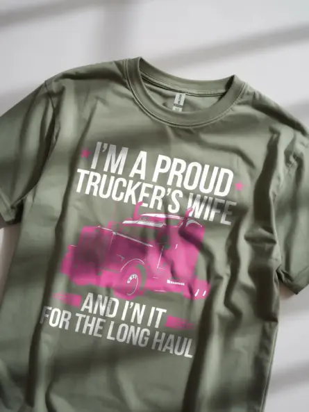 Bold Trucker Wife T-Shirt for Strong, Supportive Spouses - Image 5