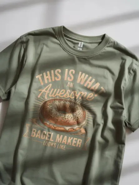 Bold Vintage Bagel Maker T-Shirt for Bakers - Image 5