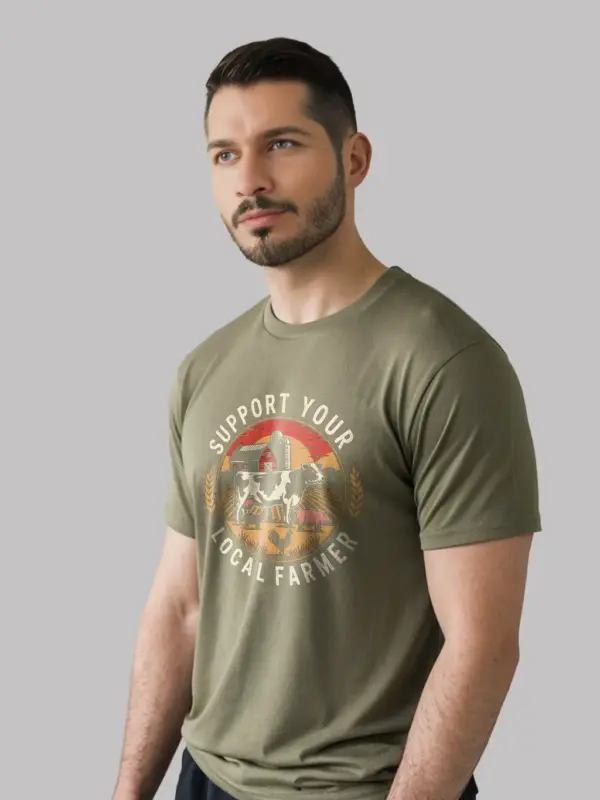 support local farmers graphic tee for adults