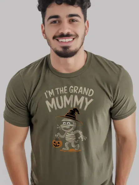 miliatry green front – I’m the grand mummy shirt for Halloween grandma