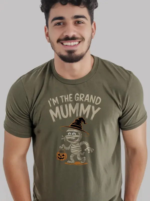 miliatry green front – I’m the grand mummy shirt for Halloween grandma