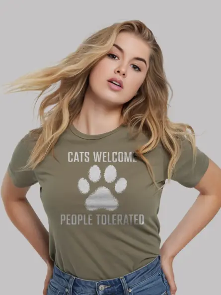 Antisocial Cat Mom Shirt – Cats Welcome Funny Tee - Image 6