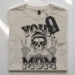 Edgy Punk Skeleton Mom T-Shirt – Funny Graphic Tee for Cool Moms