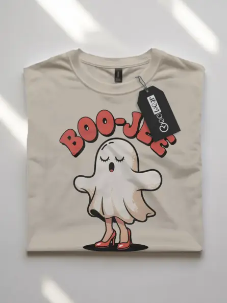 natural flatlay Shirt Front View Heels Ghost – boo jee halloween t-shirt stylish spooky
