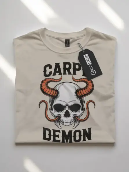 natural flatlay Shirt Front View – Carpe Demon – carpe demon skull t-shirt
