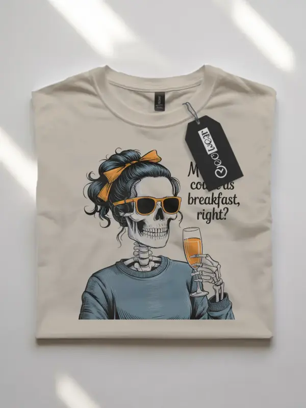 natural flatlay brunch squad skeleton mimosa shirt front design