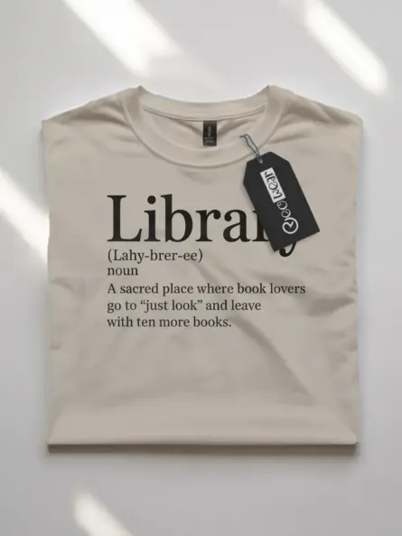 Witty Library Definition T-Shirt for Readers - Image 4