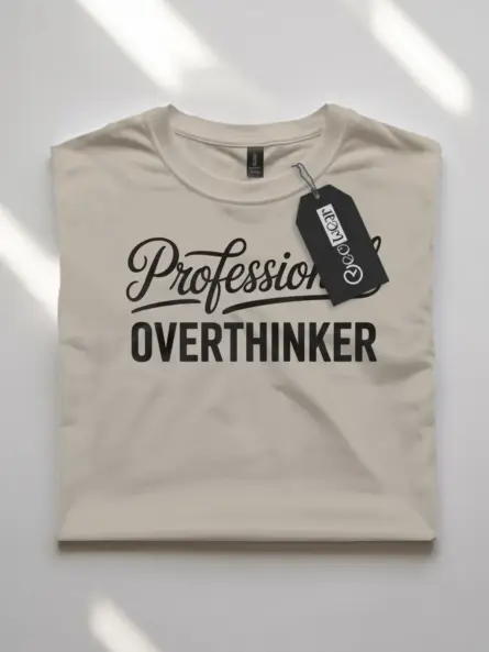 Front view natural flatlay Professional Overthinker T-Shirt professional overthinker t-shirt