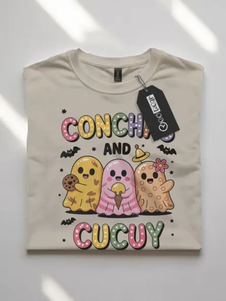 Adorable Conchas Ghost T-Shirt – Fun Latinx Halloween Apparel - Image 10