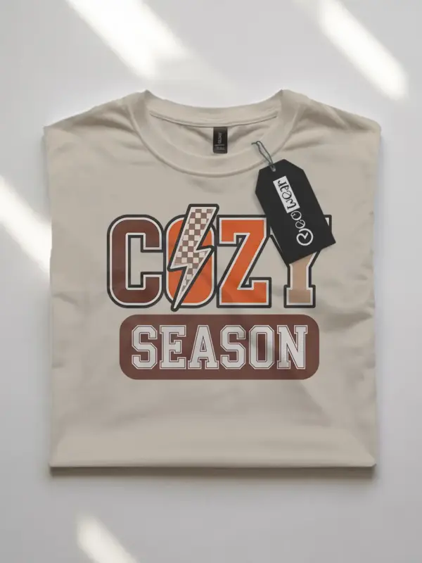 natural shirt front – cozy season t-shirt bold retro letters