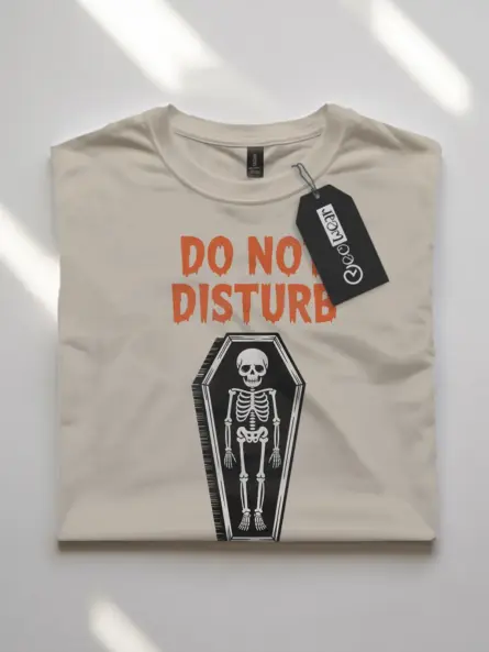 natural flatlay Front View – Do Not Disturb – do not disturb skeleton t-shirt