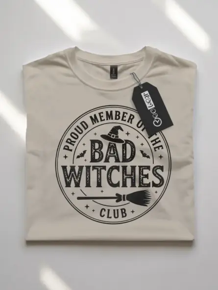 Funny Bad Witches Club T-Shirt – Vintage Witchy Halloween Tee - Image 10