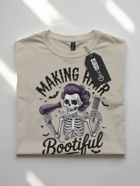 Funny Skeleton Hairdresser Halloween T-Shirt for Stylists - Image 10