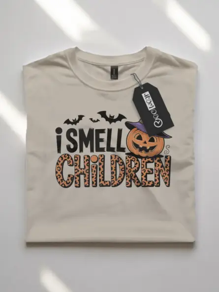 I Smell Children Shirt – Funny Halloween Tee with Pumpkin & Bats - Image 7