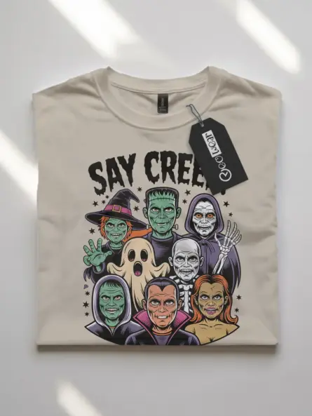 Retro Classic Monster T-Shirt – Say Creep! Vintage Halloween Tee - Image 10