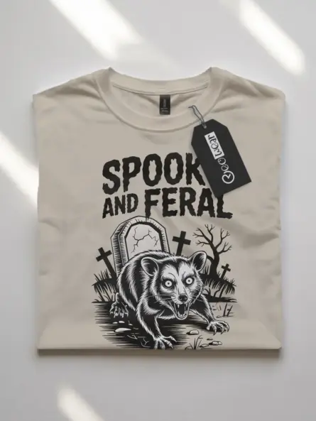 Spooky Possum T-Shirt – Feral Girl Fall Chaos Animal Meme Tee - Image 7