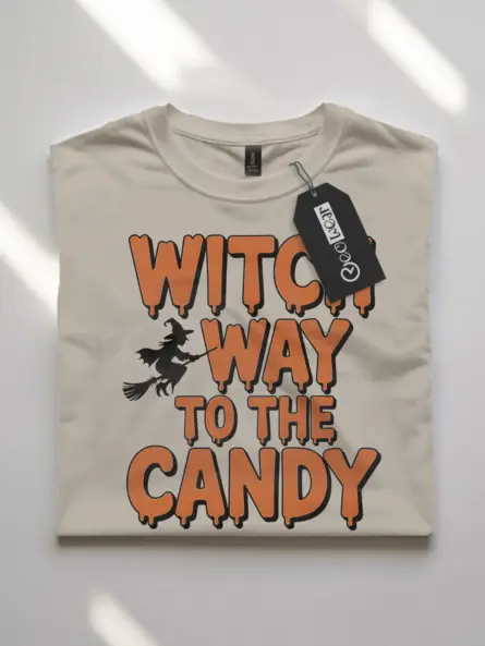 Witch Way to the Candy Shirt – Funny Halloween Tee for Kids & Parents - Image 7