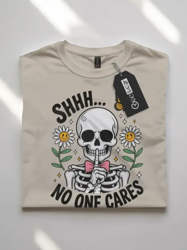 sarcastic skeleton shhh shirt