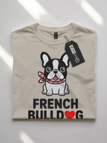 French Bulldog Shirt – Kawaii Dog Mom Gift Tee with Heart Scarf - Image 7