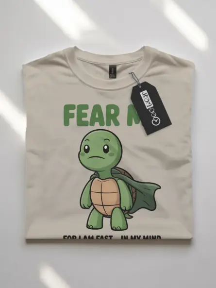 Funny Turtle T-Shirt – Fear Me I Am Fast Graphic Tee - Image 7