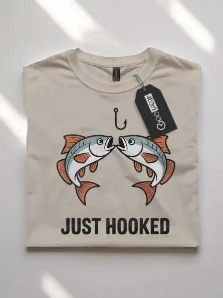 Just Hooked Shirt – Funny Romantic Fishing Tee for Couples - Image 7
