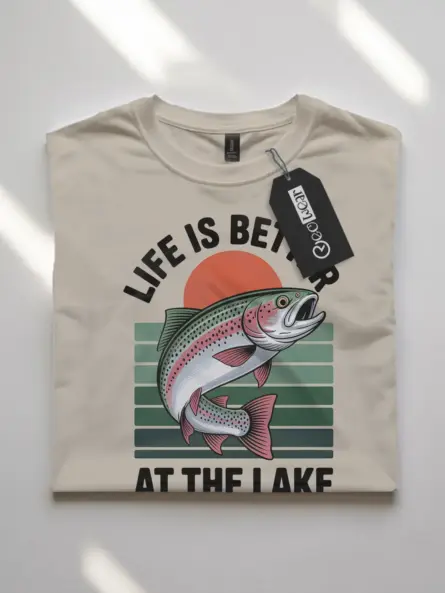 Lake Life T-Shirt – Vintage Rainbow Trout Tee for Outdoor Getaways - Image 7