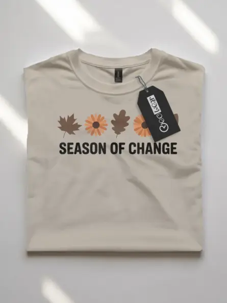 Minimalist Nature Shirt – Season of Change Fall Quote Tee - Image 7