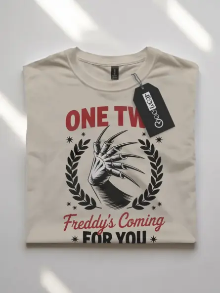 One Two Freddy’s Coming For You Shirt – Retro Horror Tee - Image 7