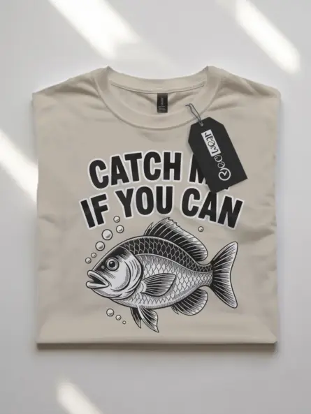 Retro Fishing T-Shirt – Bold Linocut Fish Tee for Outdoorsmen - Image 7