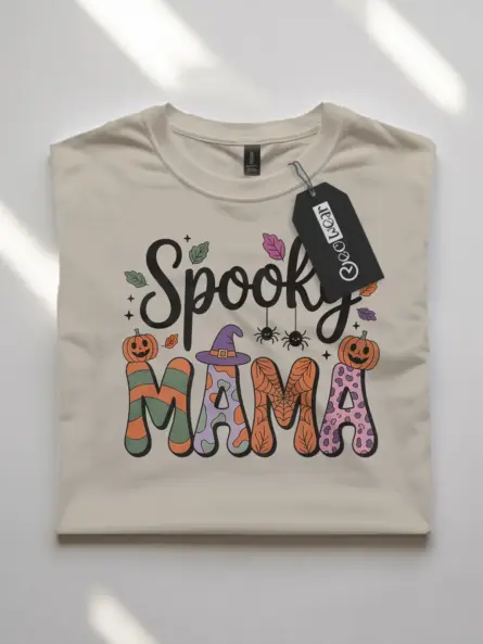 Colorful Spooky Mama Halloween Shirt for Fall-Loving Moms - Image 7