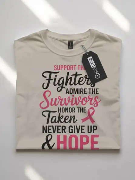 Support the Fighters Hope Shirt – Inspirational Pink Ribbon Tee - Image 7