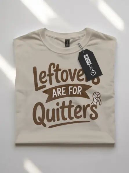 Thanksgiving Funny T-Shirt – “Leftovers Are for Quitters” Minimalist Tee - Image 7