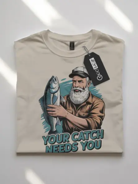 Vintage Fishing T Shirt – Bold Bearded Angler Tee for Outdoorsmen - Image 7