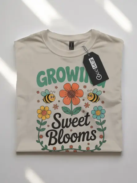 Whimsical Flower T-Shirt for Kids – Growing Sweet Blooms Design - Image 7