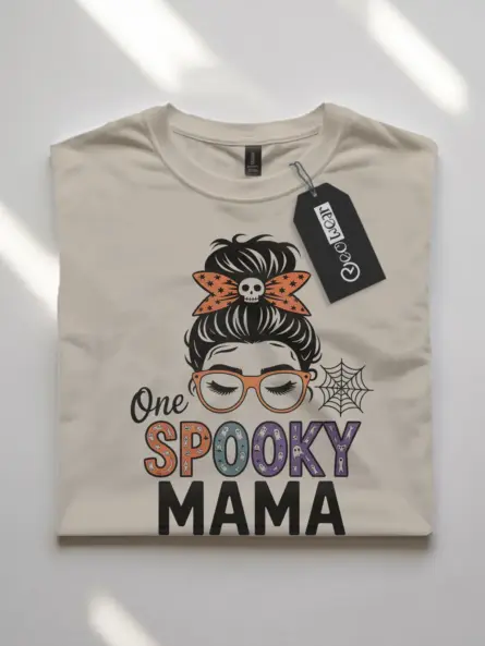natural flatlay spooky mama t-shirt