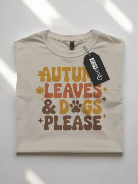 Retro Autumn Dog Mom Shirt Cozy Leaves and Paws Tee - Image 7